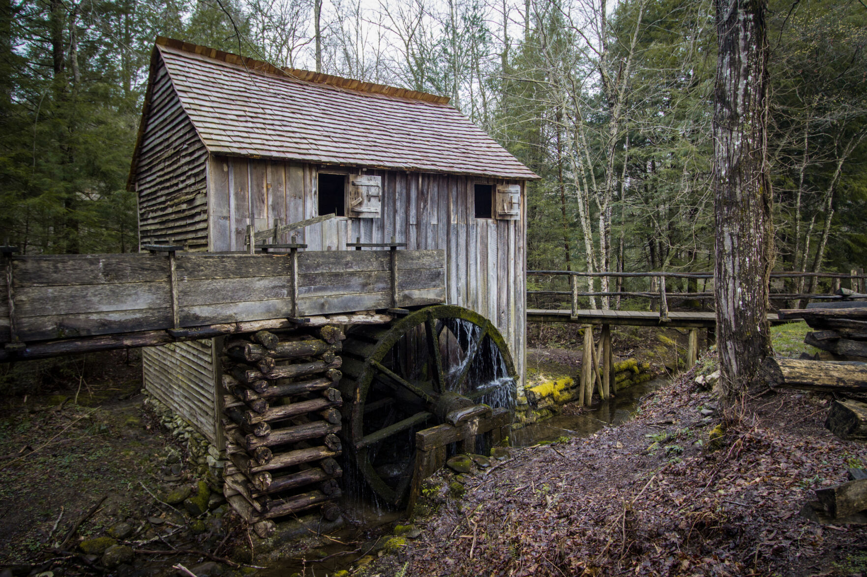 Profile View Of The Cable Grist Mill In The Great Smoky Mountains National Park